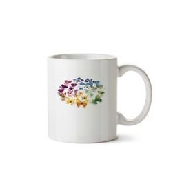 Art Hediye Butterflies 2BKelebek İki Tarafı Baskılı Beyaz Kupa