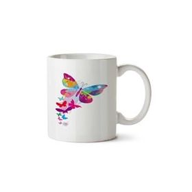Art Hediye Butterflies Kelebekler İki Tarafı Baskılı Beyaz Kupa