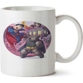 Art Hediye Bvs Batman Superman İki Tarafı Baskılı Beyaz Kupa