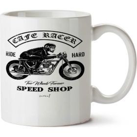 Art Hediye Cafe Racer 2.0 Speed Shop İki Tarafı Baskılı Beyaz Kupa
