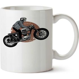 Art Hediye Cafe Racer Kuru Kafa Kask İki Tarafı Baskılı Kupa