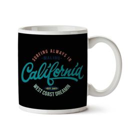 Art Hediye California Surf West Coast Dreamin Iki Tarafı Baskılı Kupa Bardak