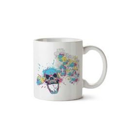 Art Hediye Camisa Geek Caveira İki Tarafı Baskılı Kupa