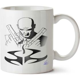 Art Hediye Camiseta Hitman Agent 47 İki Tarafı Baskılı Beyaz Kupa