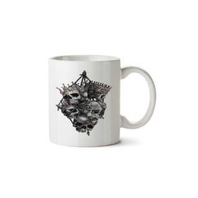 Art Hediye Camiseta Holdning Caveiras İki Tarafı Baskılı Beyaz Kupa
