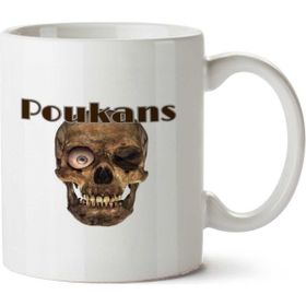 Art Hediye Camıseta Poukans Caveıra1 İki Tarafı Baskılı Beyaz Kupa