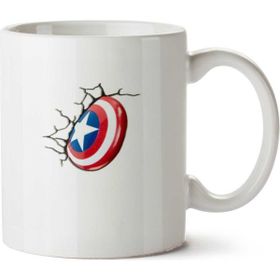Art Hediye Capitão America Super Heróis İki Tarafı Baskılı Beyaz Kupa