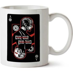 Art Hediye Captain America Civil War Black Card İki Tarafı Baskılı Kupa Bardak