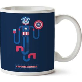 Art Hediye Captain America Iron Man Civil War Wobble Iki Tarafı Baskılı Kupa Bardak