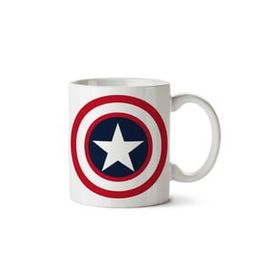Art Hediye Captain America Kalkan İki Tarafı Baskılı Beyaz Kupa