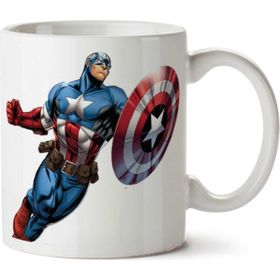 Art Hediye Captain America Marvel 4 İki Tarafı Baskılı Beyaz Kupa