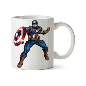 Art Hediye Captain America Super Hero İki Tarafı Baskılı Kupa Bardak