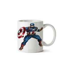 Art Hediye Captain America Süperhero İki Tarafı Baskılı Beyaz Kupa