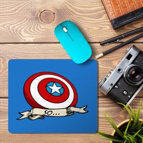 Art Hediye Captain America Tattoo So Baskılı 23x19 cm Mouse Pad