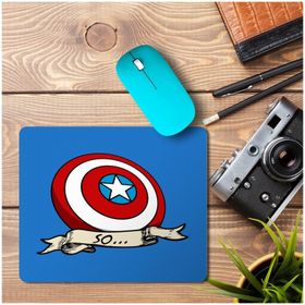 Art Hediye Captain America Tattoo So Baskılı 23x19 cm Mouse Pad