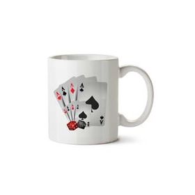 Art Hediye Cartas De As İki Tarafı Baskılı Beyaz Kupa