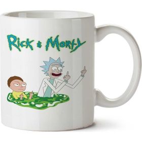 Art Hediye Cartoon Rick E Morty İki Tarafı Baskılı Beyaz Kupa