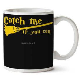 Art Hediye Catch Me If You Can Wizard Broomstick Magic! Iki Tarafı Baskılı Kupa Bardak