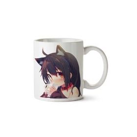 Art Hediye Catgirl Anime 01 İki Tarafı Baskılı Kupa Bardak