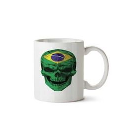 Art Hediye Caveira Brasil - Skull Brezilya İki Tarafı Baskılı Kupa Bardak