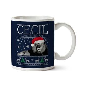 Art Hediye Cecil Loved Christmas Knit Iki Tarafı Baskılı Kupa Bardak