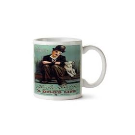 Art Hediye Charlie Chaplin Köpek İki Tarafı Baskılı Kupa Bardak