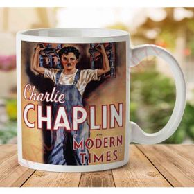 Art Hediye Charlie Chaplin Poster İki Tarafı Baskılı Kupa Bardak