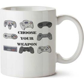 Art Hediye Choose Your Weapon İki Tarafı Baskılı Kupa Bardak