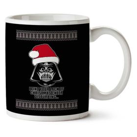 Art Hediye Christmas Cheer Darth Vader Star Wars Christmas Knit Iki Tarafı Baskılı Kupa Bardak
