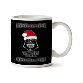Art Hediye Christmas Cheer Darth Vader Star Wars Christmas Knit Iki Tarafı Baskılı Kupa Bardak