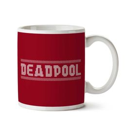 Art Hediye Christmas Knit Deadpool Whıte Iki Tarafı Baskılı Kupa Bardak