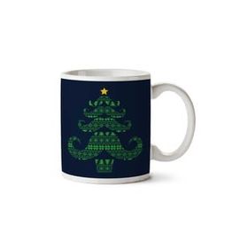 Art Hediye Christmas Moustache Tree Iki Tarafı Baskılı Kupa Bardak