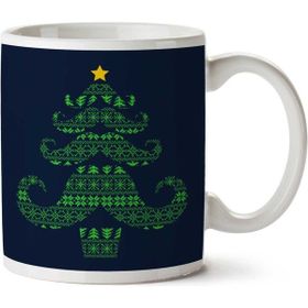 Art Hediye Christmas Moustache Tree Iki Tarafı Baskılı Kupa Bardak