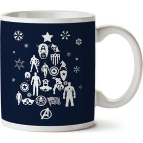 Art Hediye Christmas Tree Captain America İki Tarafı Baskılı Kupa Bardak