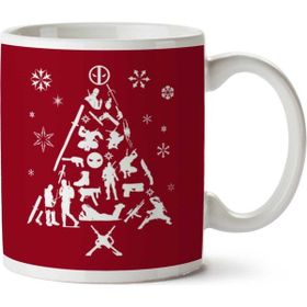 Art Hediye Christmas Tree Deadpool Iki Tarafı Baskılı Kupa Bardak