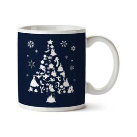 Art Hediye Christmas Tree Disney Princess Iki Tarafı Baskılı Kupa Bardak