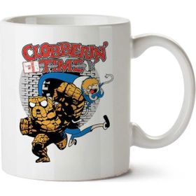 Art Hediye Clobbering Time Fantastic Adventure İki Tarafı Baskılı Beyaz Kupa