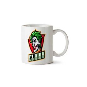 Art Hediye Clown Palyaço İki Tarafı Baskılı Beyaz Kupa