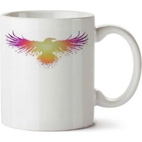 Art Hediye Color Fly Renkli Uçuş İki Tarafı Baskılı Beyaz Kupa