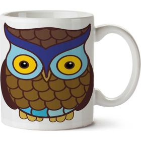 Art Hediye Colorful Owl Renkli Baykuş İki Tarafı Baskılı Beyaz Kupa