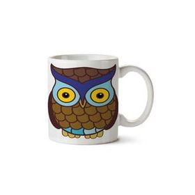 Art Hediye Colorful Owl Renkli Baykuş İki Tarafı Baskılı Beyaz Kupa