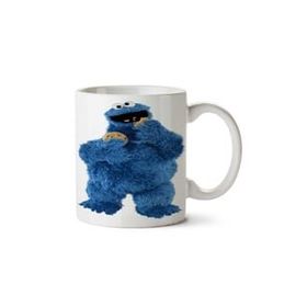 Art Hediye Cookie Monster Elmo Biscuits Baby Monster İki Tarafı Baskılı Beyaz Kupa