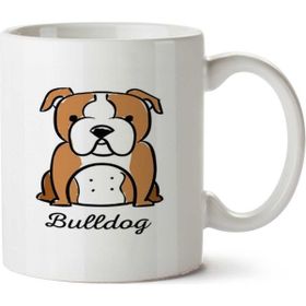 Art Hediye Cãozinho Bulldog İki Tarafı Baskılı Beyaz Kupa