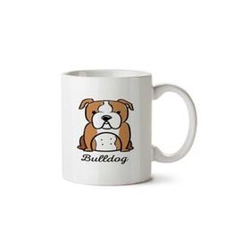 Art Hediye Cãozinho Bulldog İki Tarafı Baskılı Beyaz Kupa