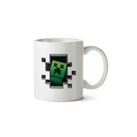Art Hediye Creeper Minecraft İki Tarafı Baskılı Beyaz Kupa