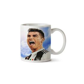Art Hediye Cristiano Ronaldo Karikatür İki Tarafı Baskılı Kupa Bardak