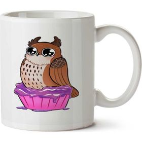 Art Hediye Cupcake Owl By İki Tarafı Baskılı Kupa