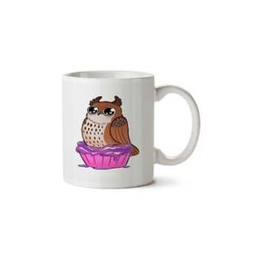 Art Hediye Cupcake Owl By İki Tarafı Baskılı Kupa