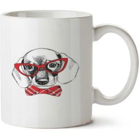 Art Hediye Cute Dog Papyon Köpek İki Tarafı Baskılı Kupa