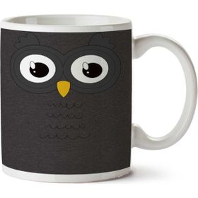 Art Hediye Cute Owl Face Iki Tarafı Baskılı Kupa Bardak